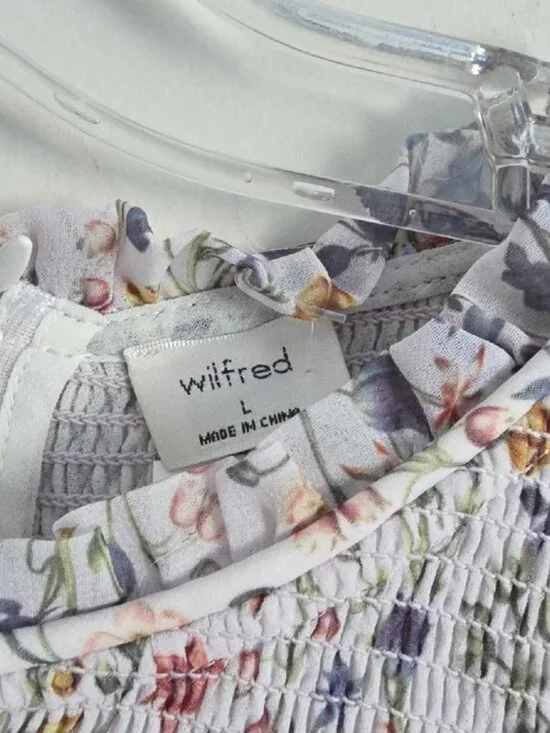 ARITZIA | Wilfred Tempest Blouse smocked Floral Cropped Sz L - Picture 4 of 6